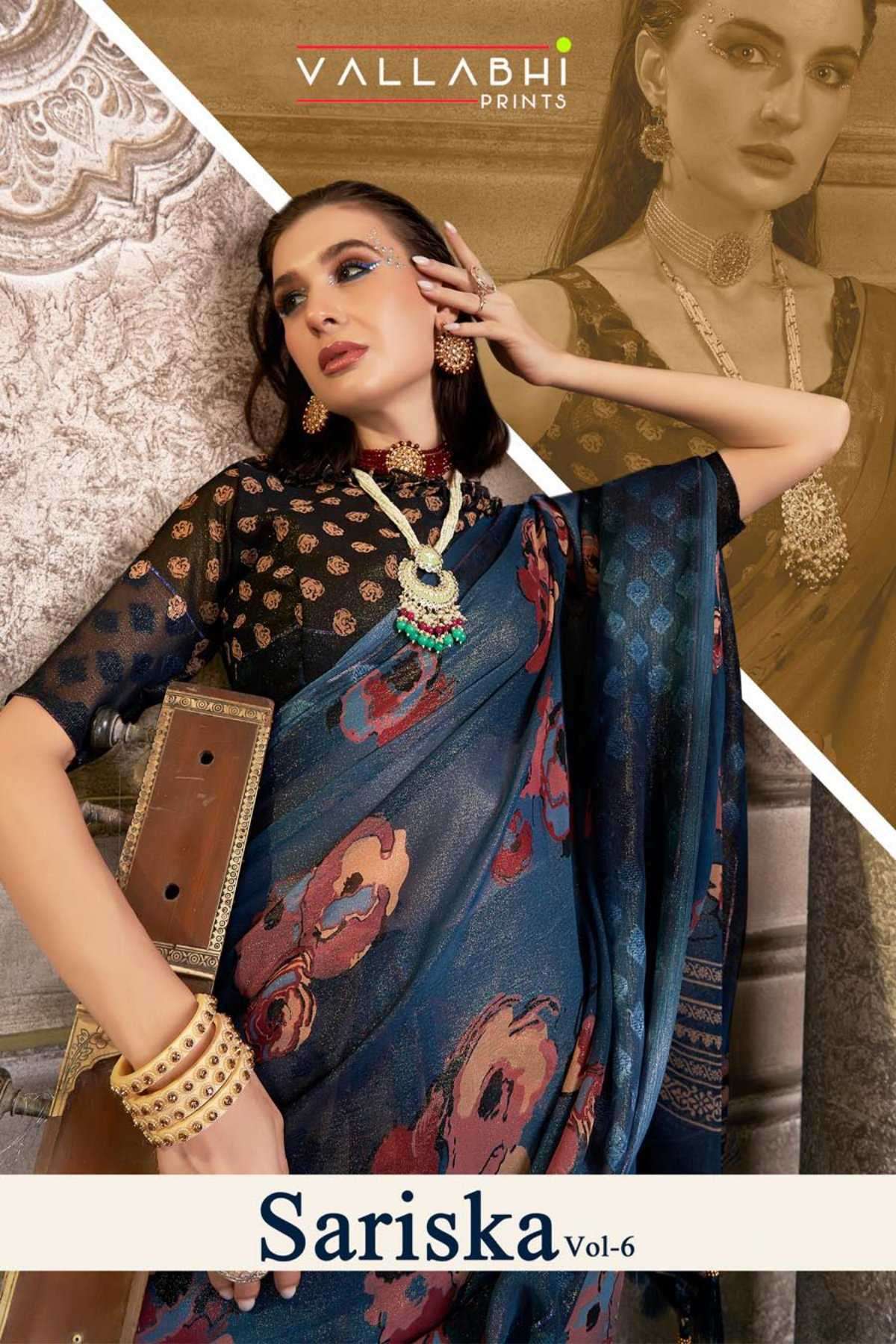 vallabhi prints sariska vol 6 series 24041-24046 fancy saree