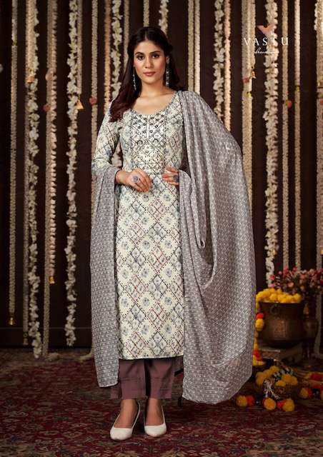 Vastu Gulmohar series 2001-2010 Pure Lawn Cotton suit