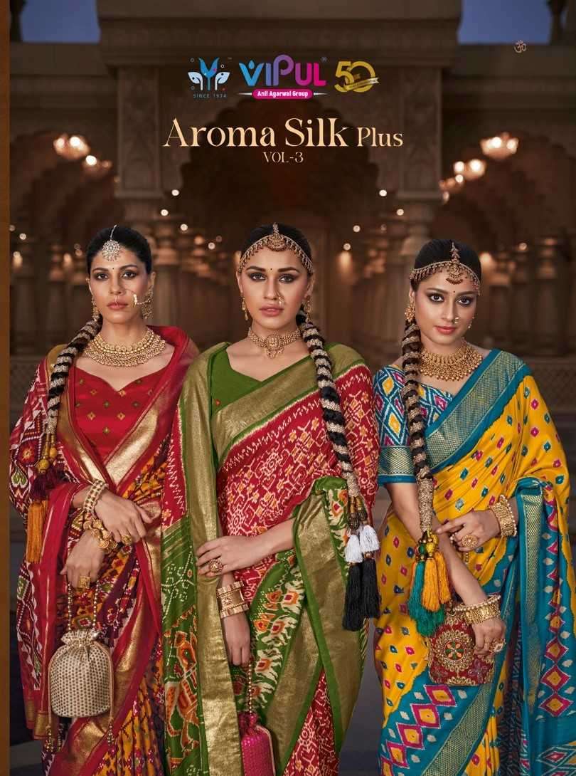 vipul aroma silk plus vol 3 series 78408-78419 dola silk saree