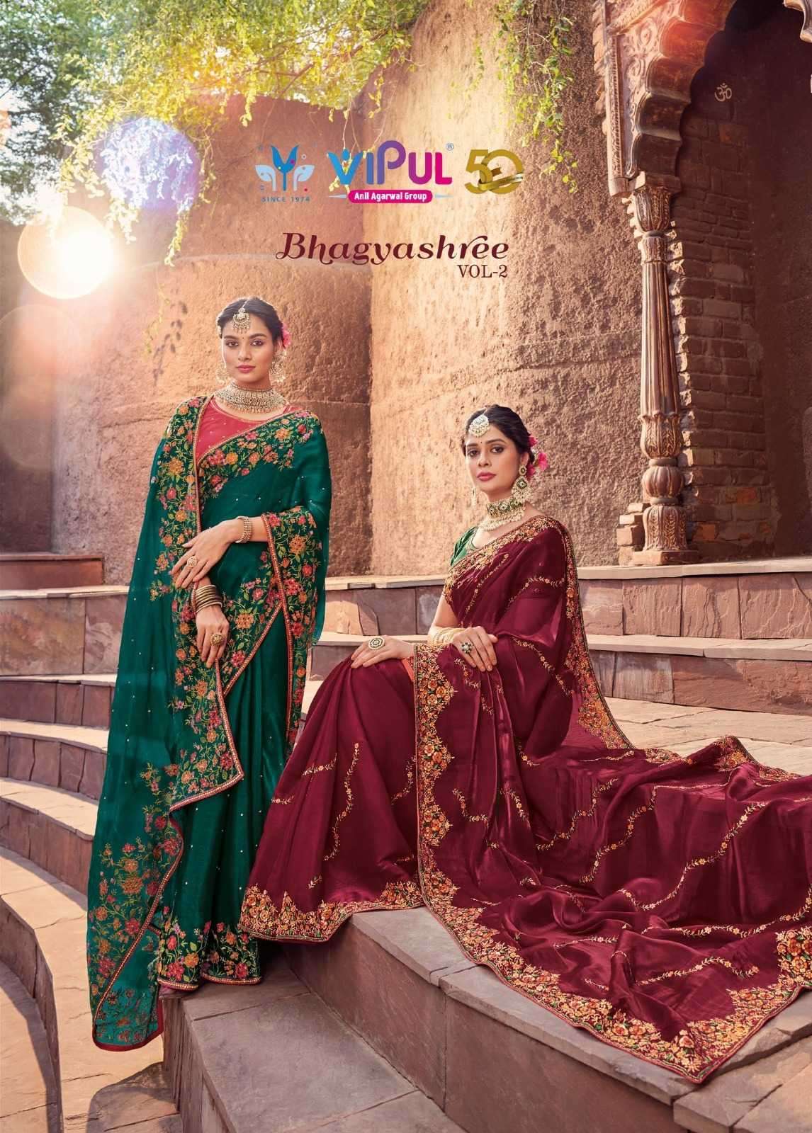 vipul bhagyashree vol 2 series 75303-75311 organza saree