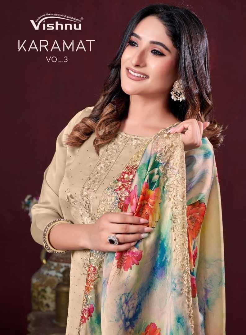 vishnu impex karamat vol 3 series 18001-18008 georgette silk suit 