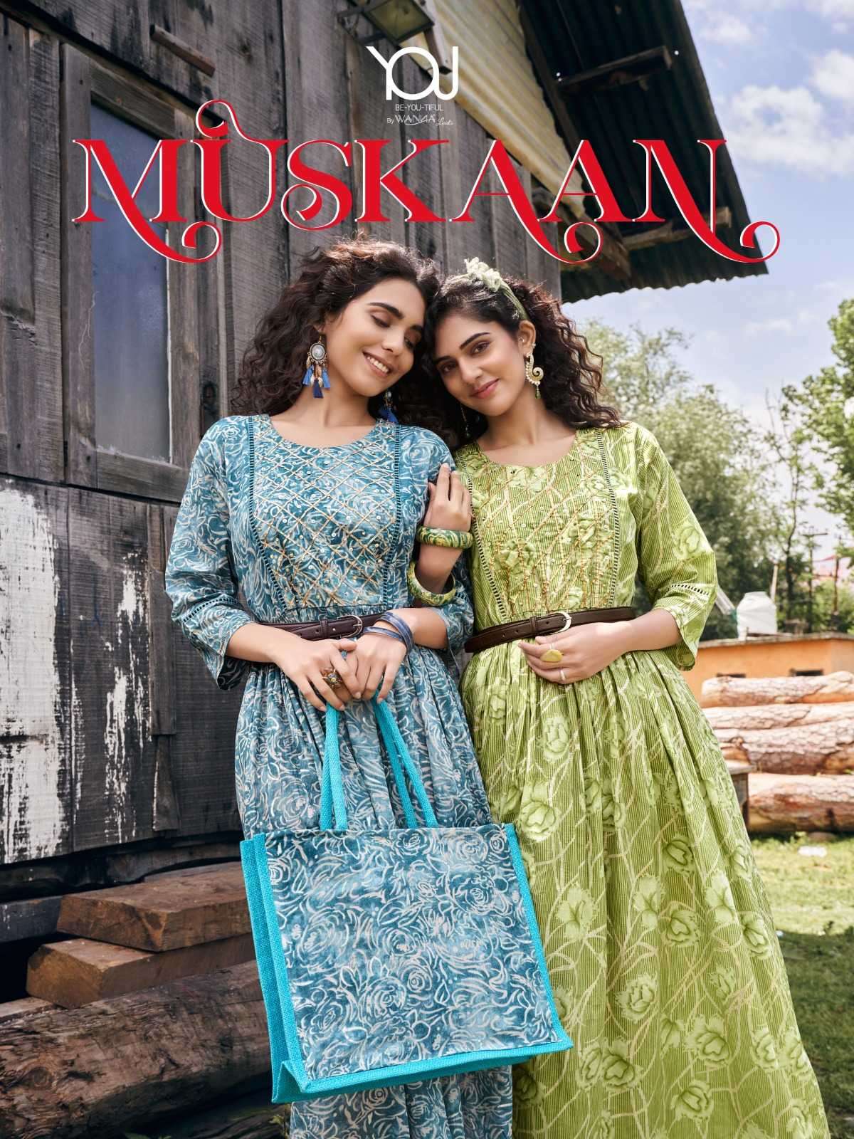 wanna you muskaan series 4001-4006 Pure Mull Cotton kurti with belt 