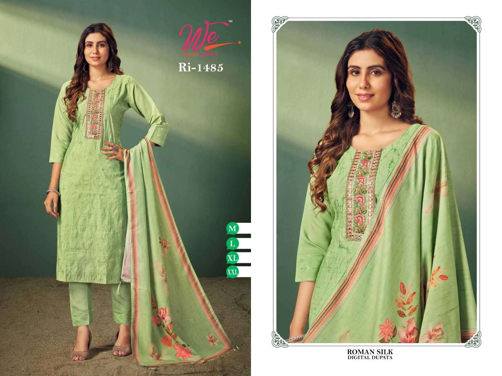 we women 1485 Roman Silk readymade suit 