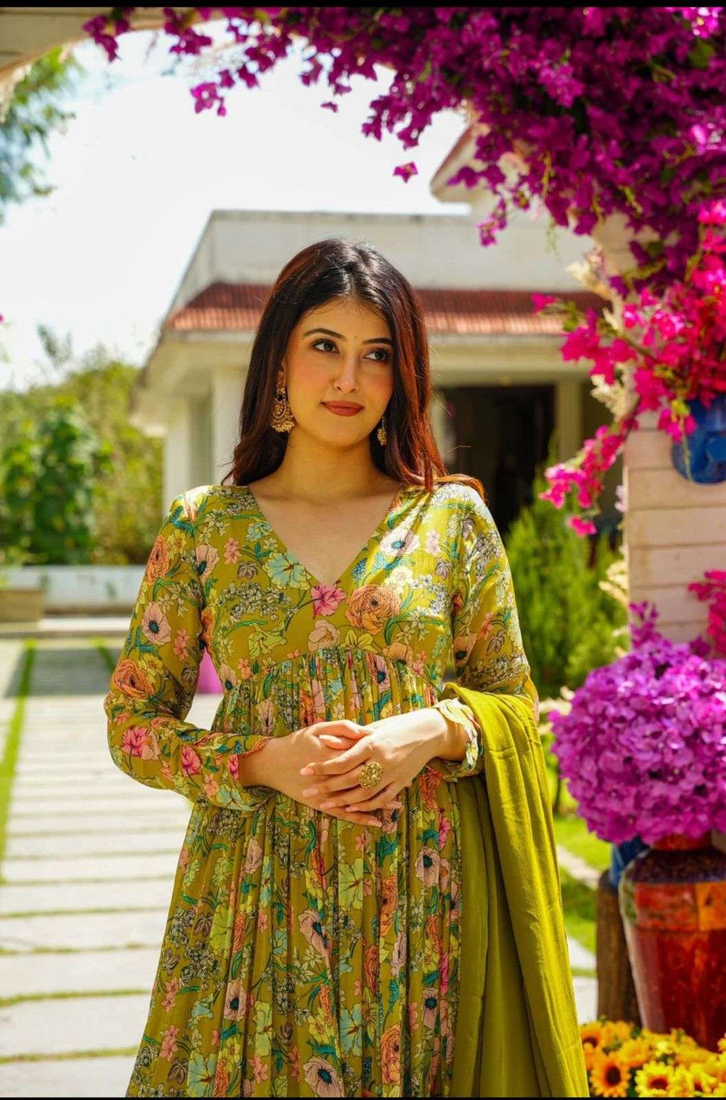 x-lady elegant  designer georgette print anarkali gown 
