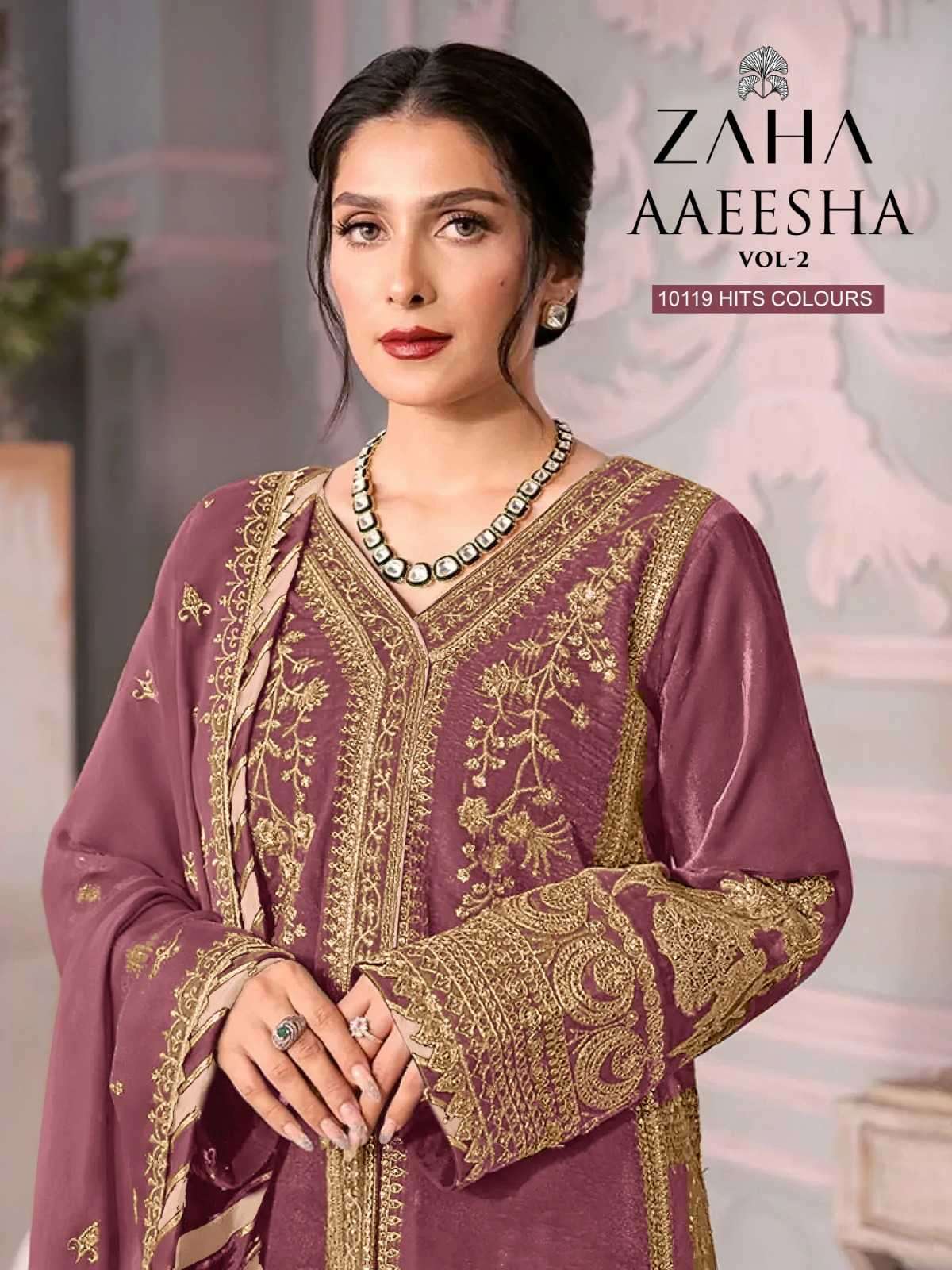 zaha aaeesha vol 2 10119 lmno georgette suit 
