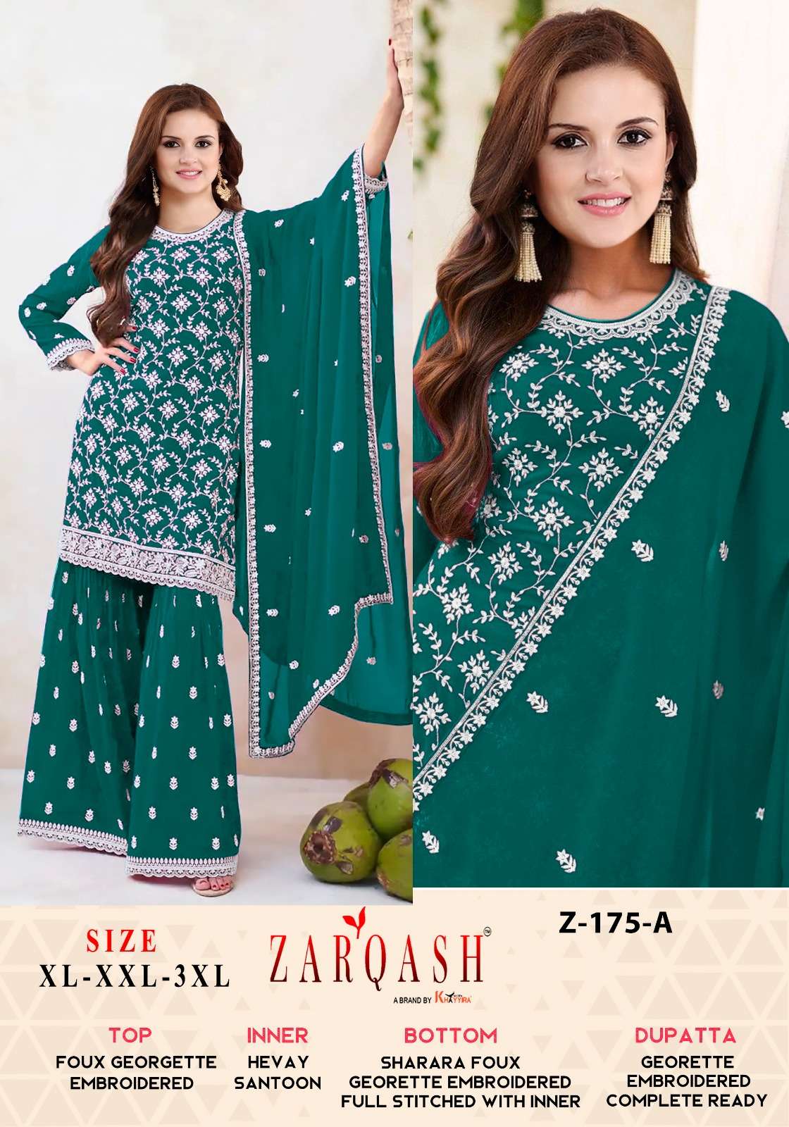 zarqash zohra designer faux georgette suit 