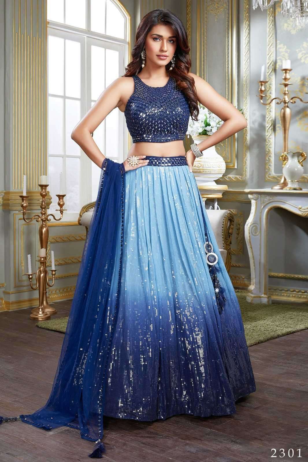 alka hazel series 2301-2303 Pure georgette lehenga