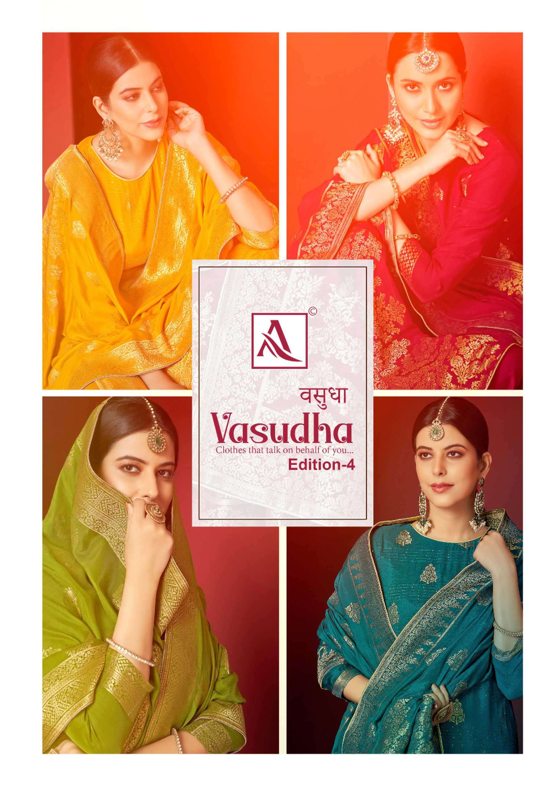 alok suit vasudha vol 4 series 1390001-139006 pure viscose muslin suit