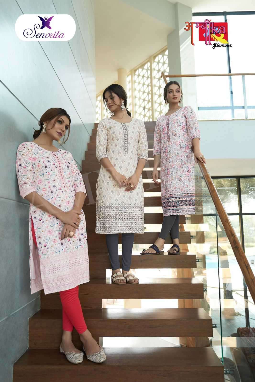 ambika kurtis senorita cotton printed kurti 