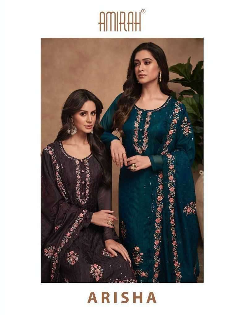 amirah arisha series 1801-1806 crystal organza suit 