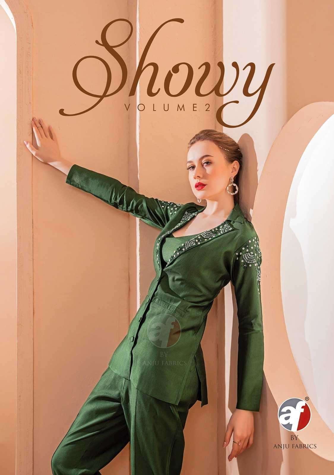 anju fab showy vol 2 series 3341-3346 nylon viscose co-ord sets