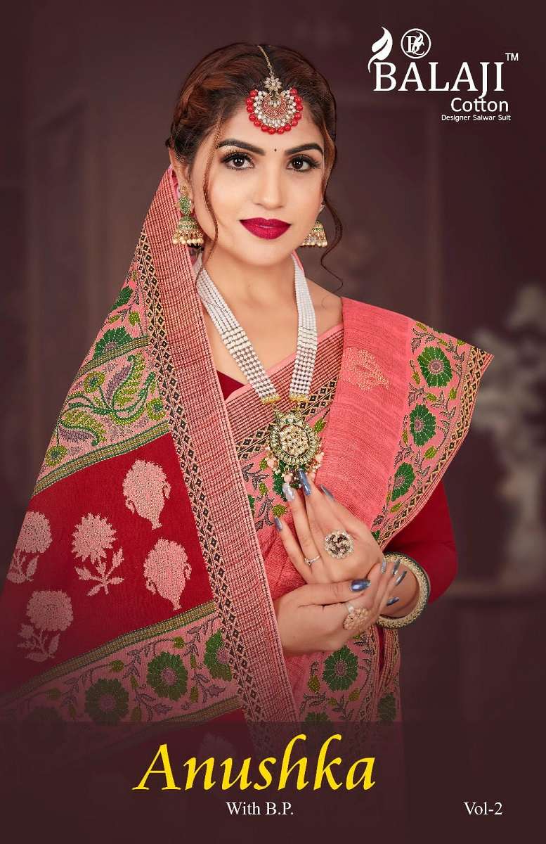 Balaji Anushka Vol -2 series 201-212 pure cotton saree