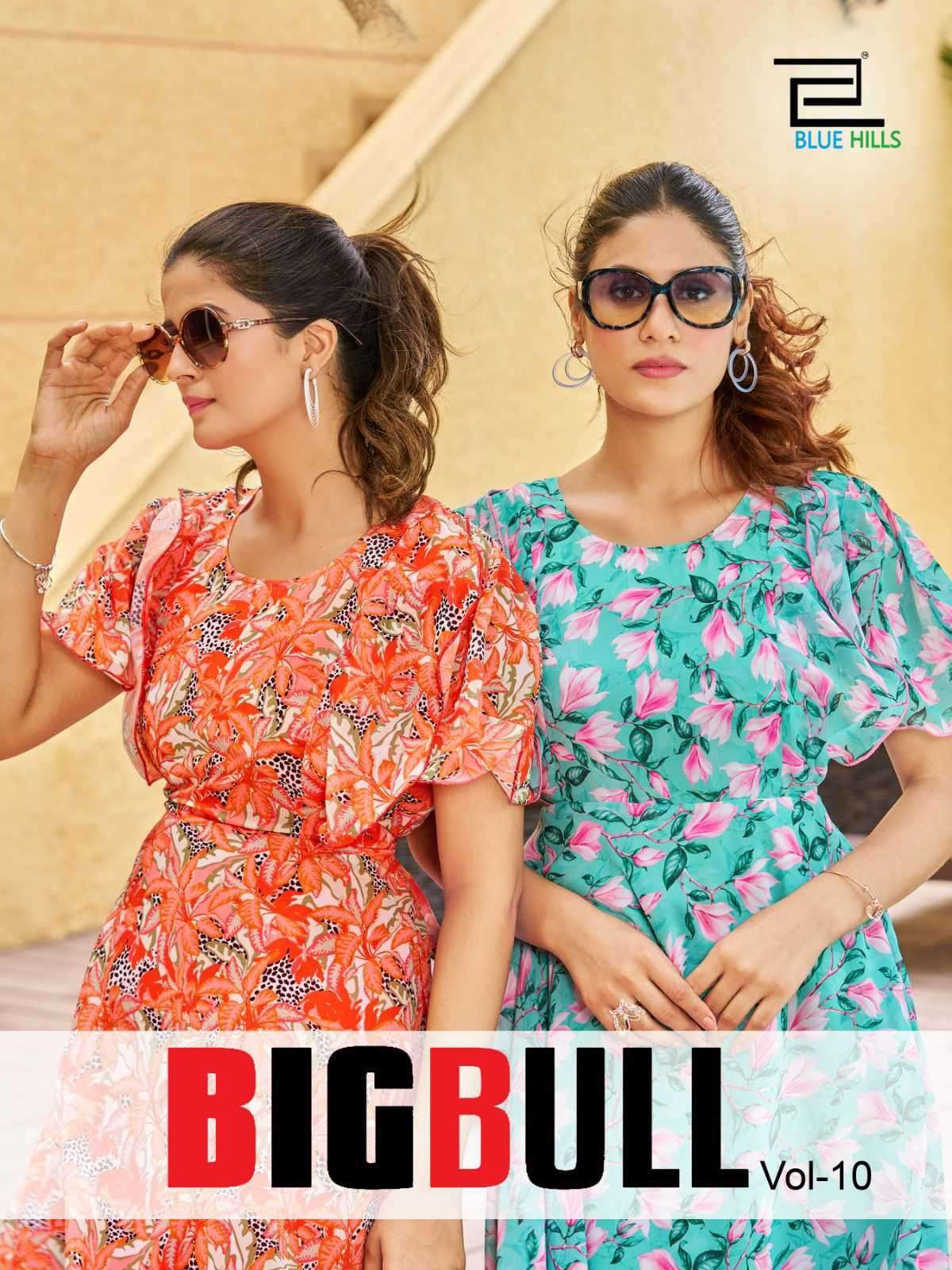blue hills big bull vol 10 series 10001-10008 faux georgette gown 