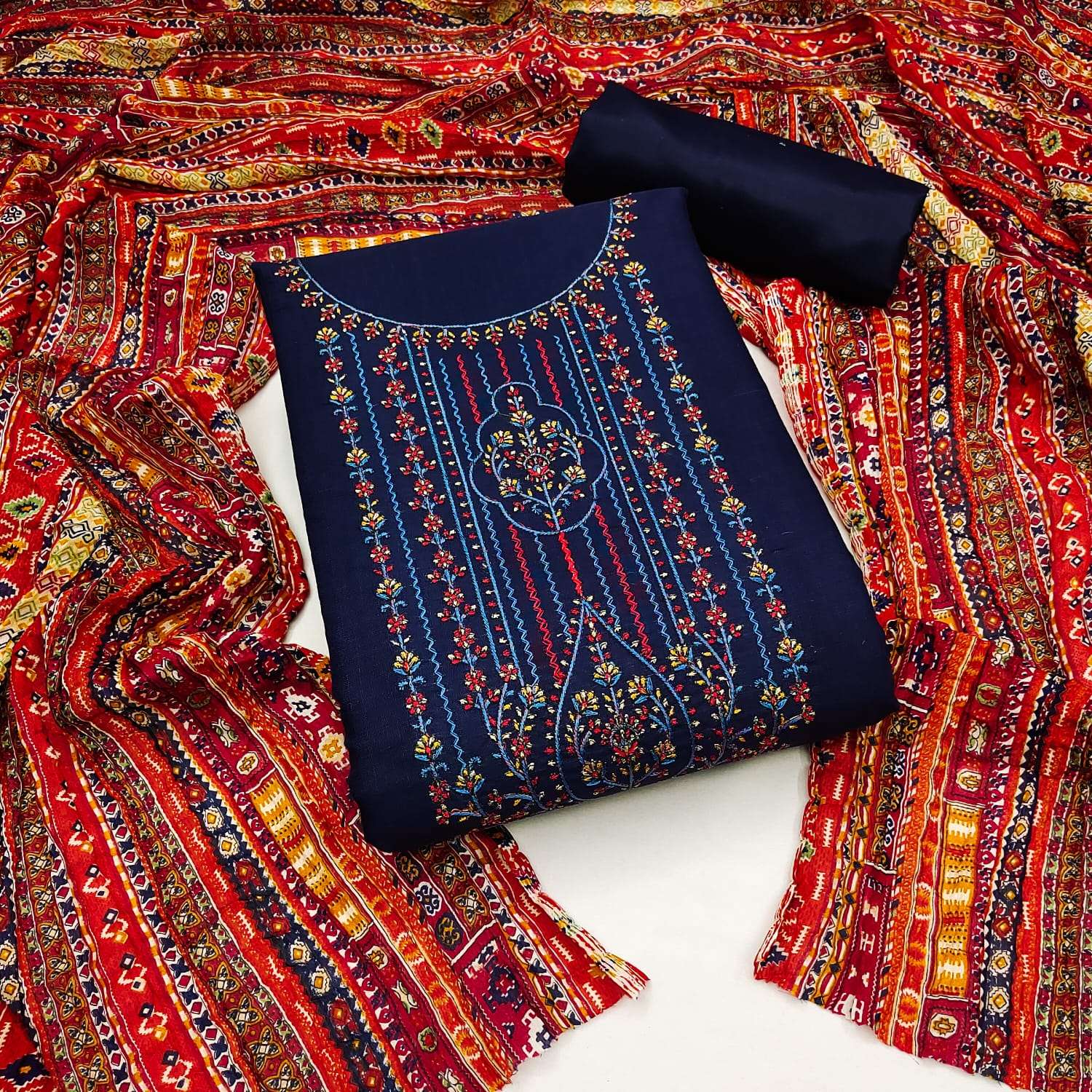 bt-12 designer slub cotton work suit 