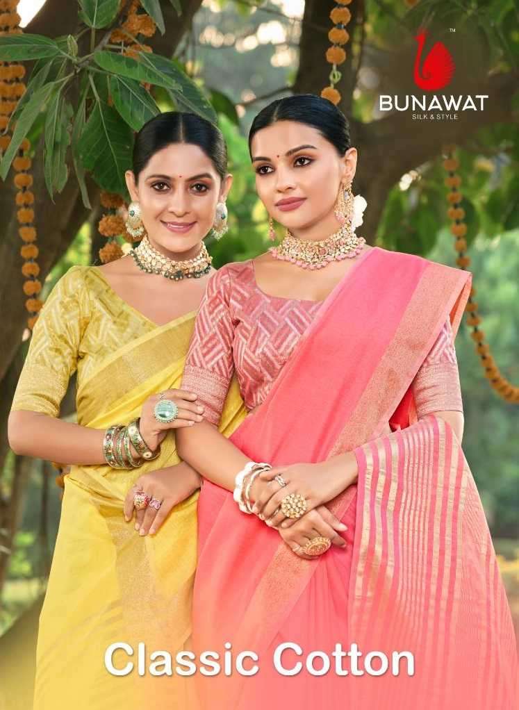 bunawat classic cotton series 1001-1008 Linen Cotton saree