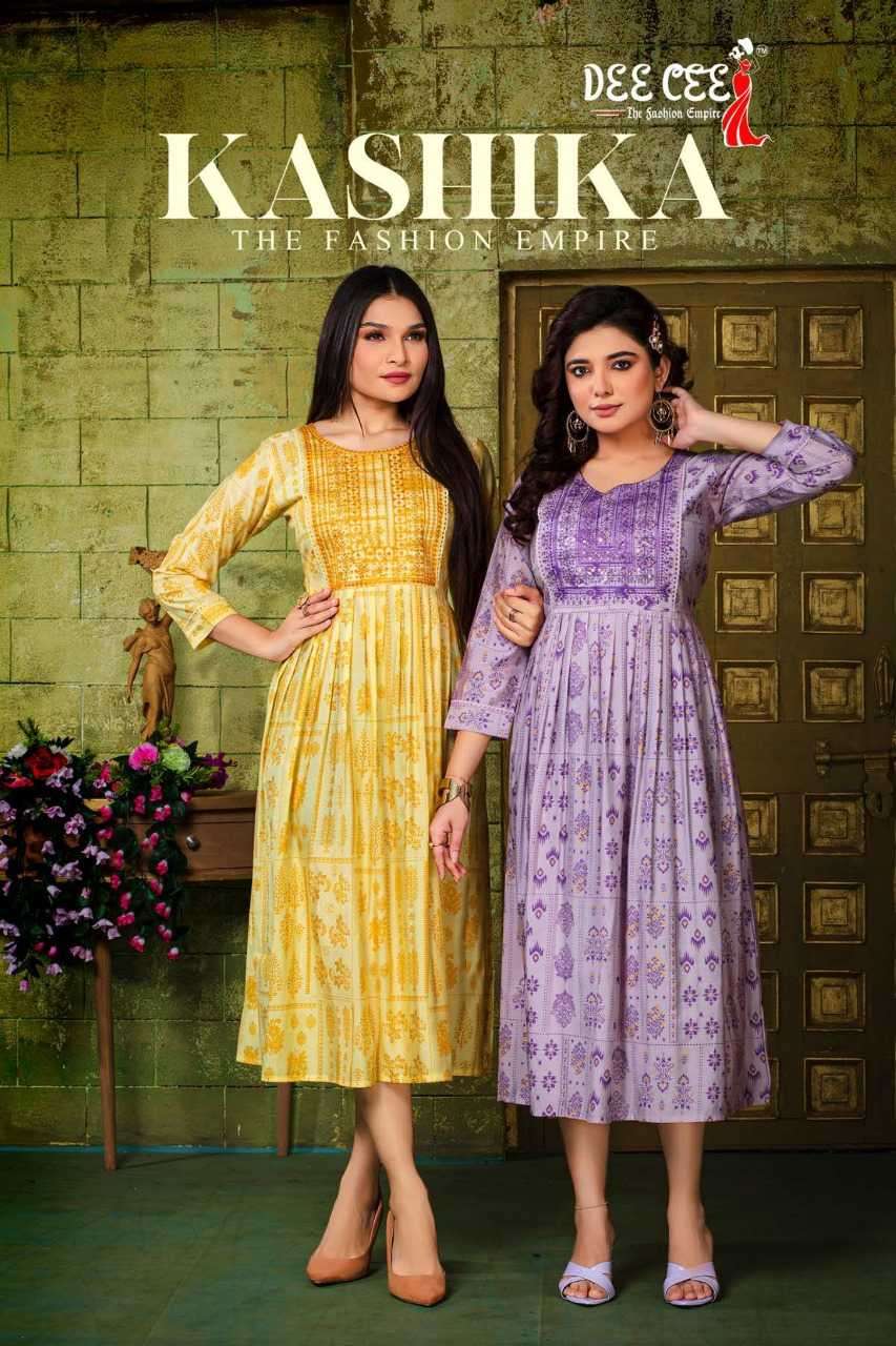 dee cee kashika series 101-106 heavy chanderi kurti 
