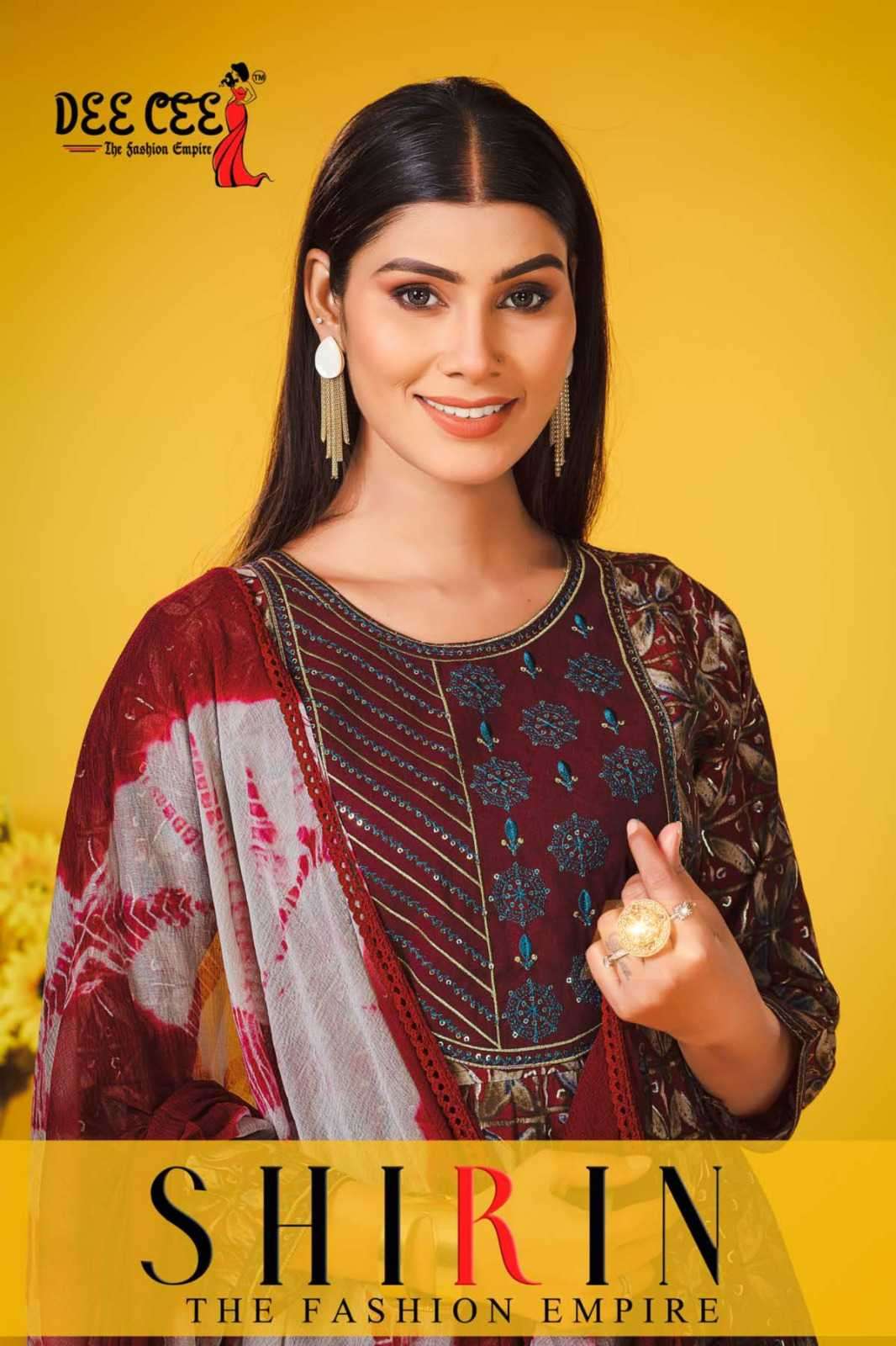 dee cee shirin series 101-106 chanderi print suit 