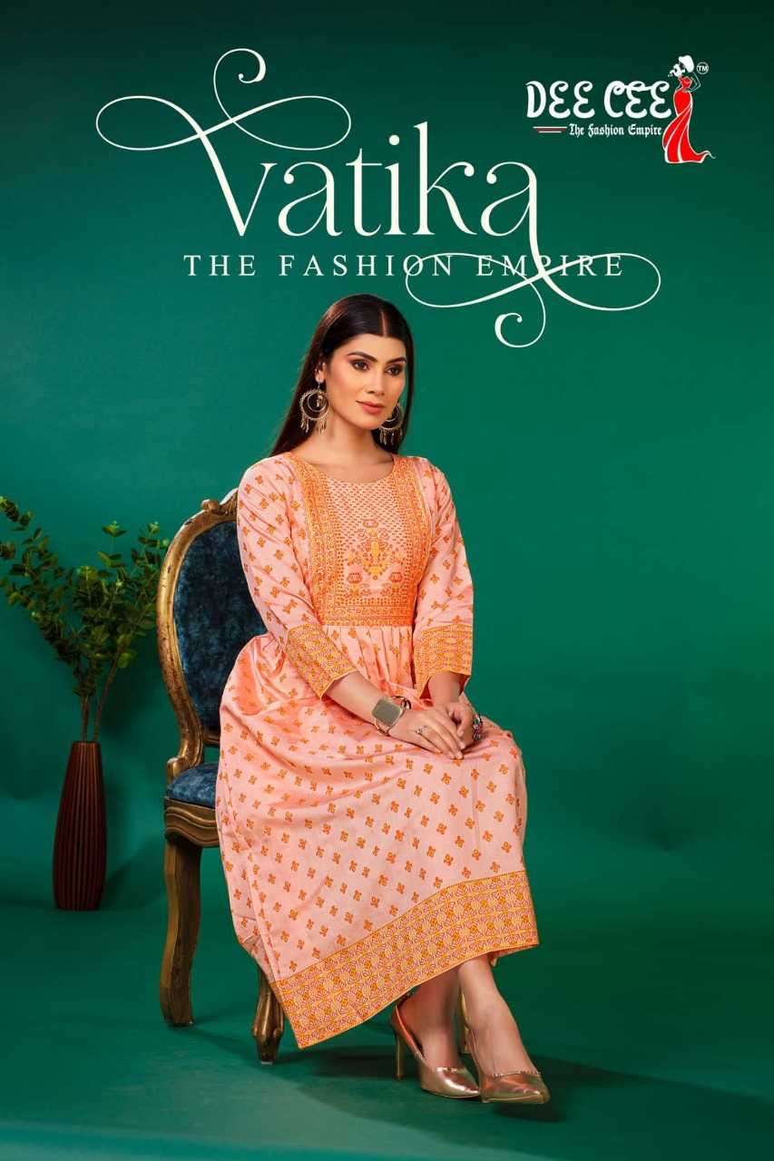 dee cee vatika series 101-106 heavy chanderi kurti 