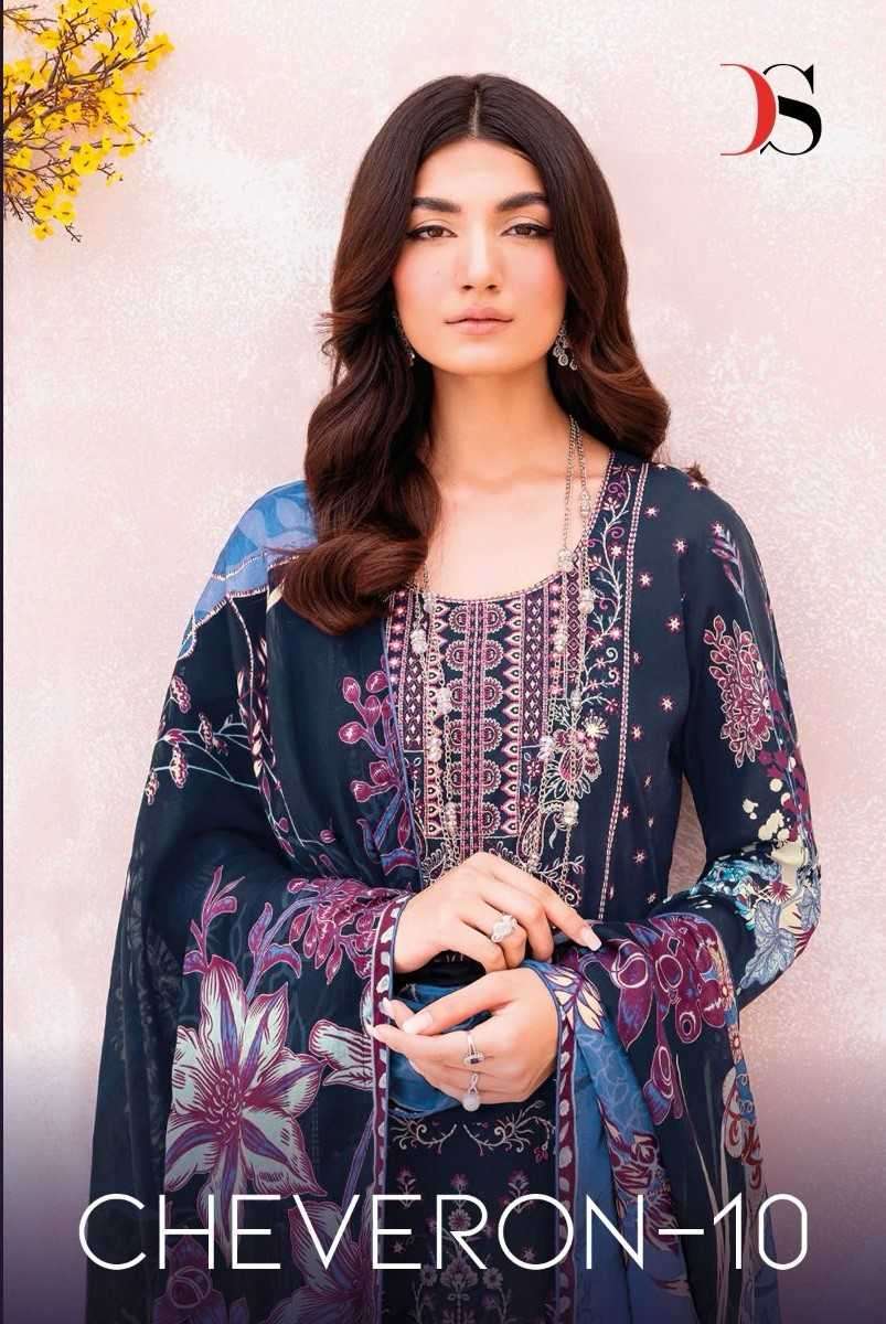 deepsy suits cheveron lawn vol 10 series 3371-3374 Pure cotton suit