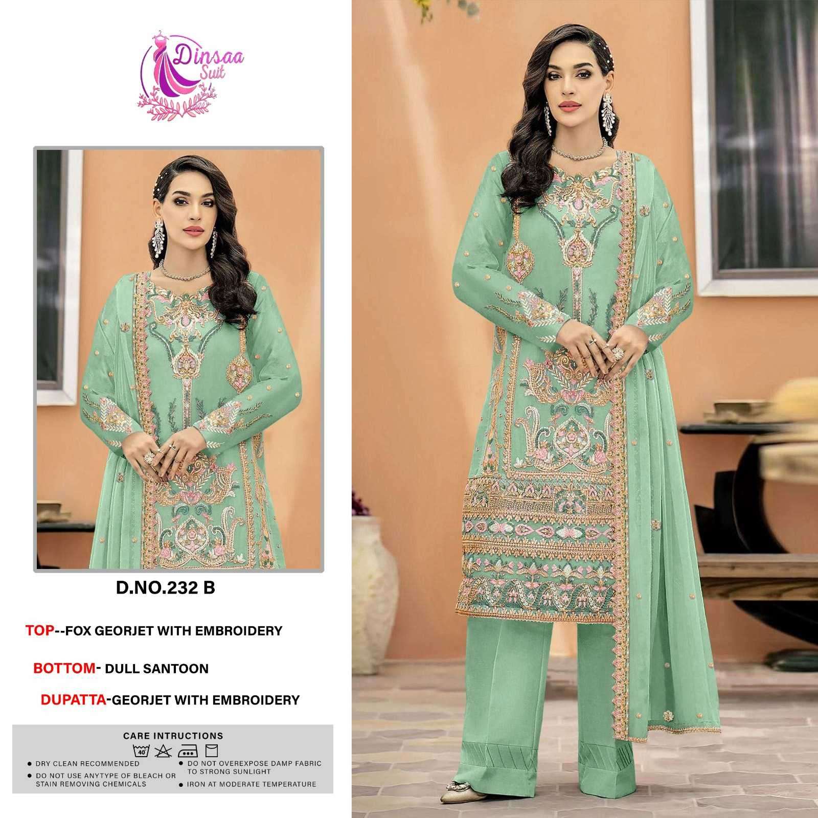 dinsaa 232 b heavy georgette suit 