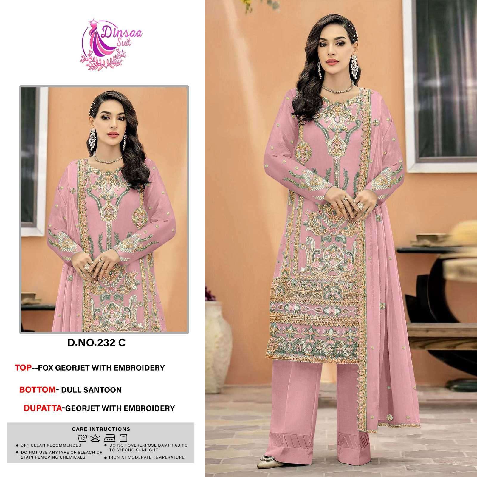 dinsaa 232 c heavy georgette suit 