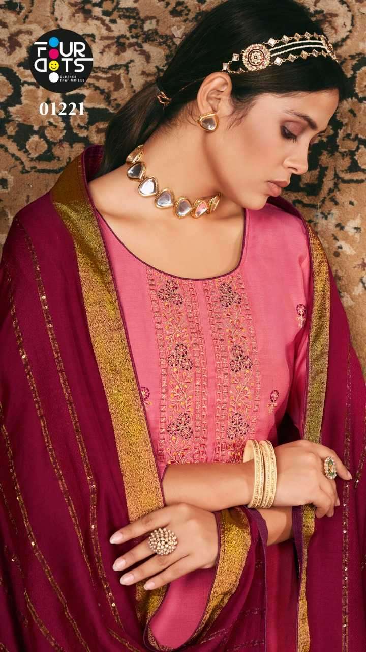 fourdots triveni vol 2 series 01221-01224 Muslin work suit 