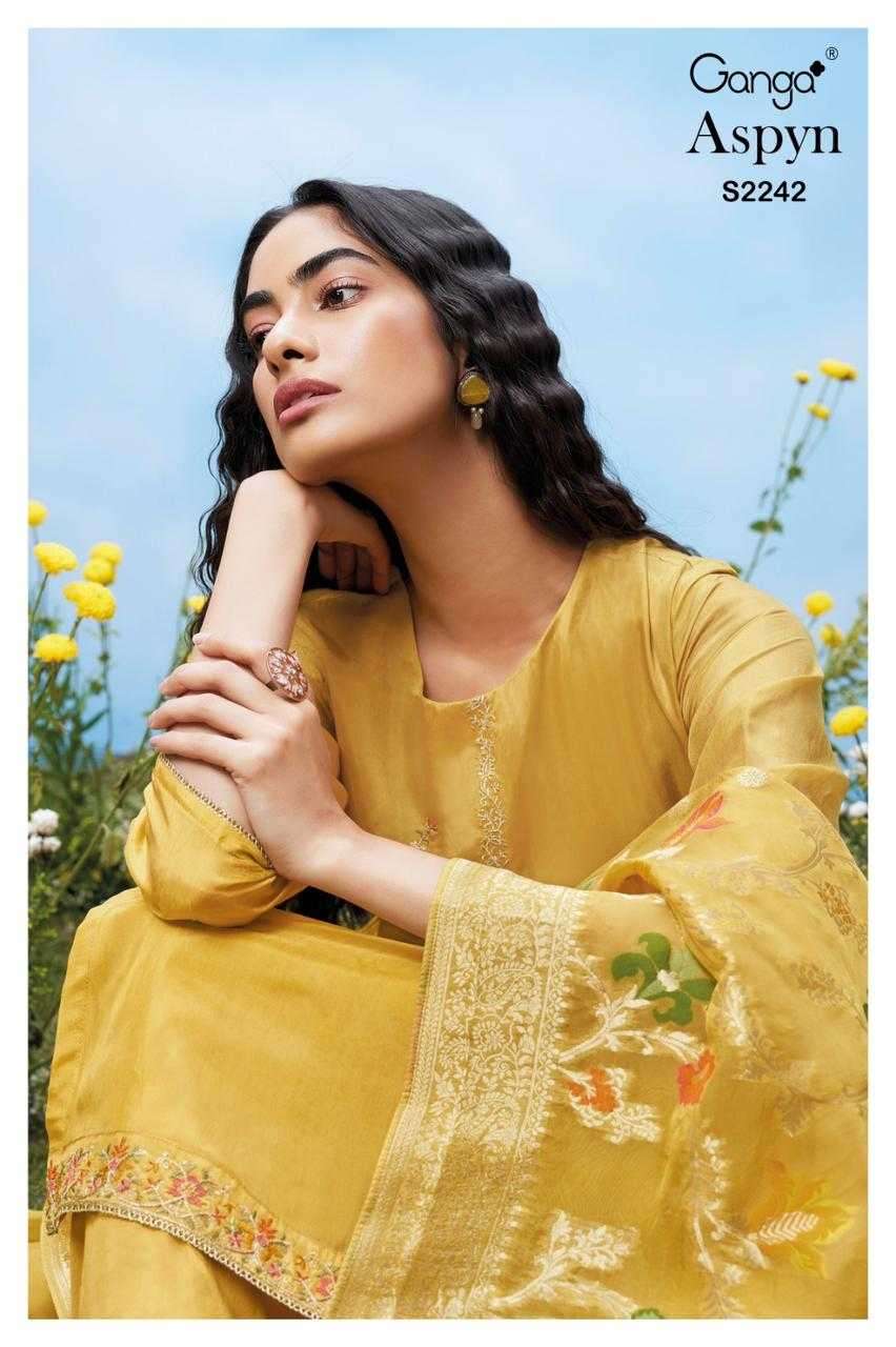 ganga aspyn 2242 premium organza suit