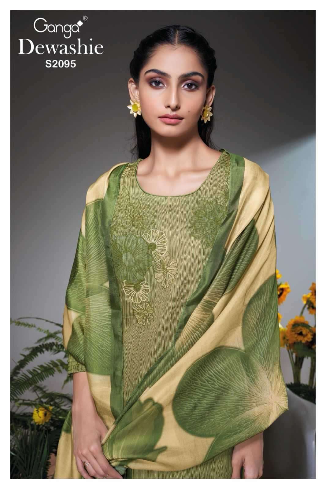 ganga dewashie 2095 premium cotton silk suit 