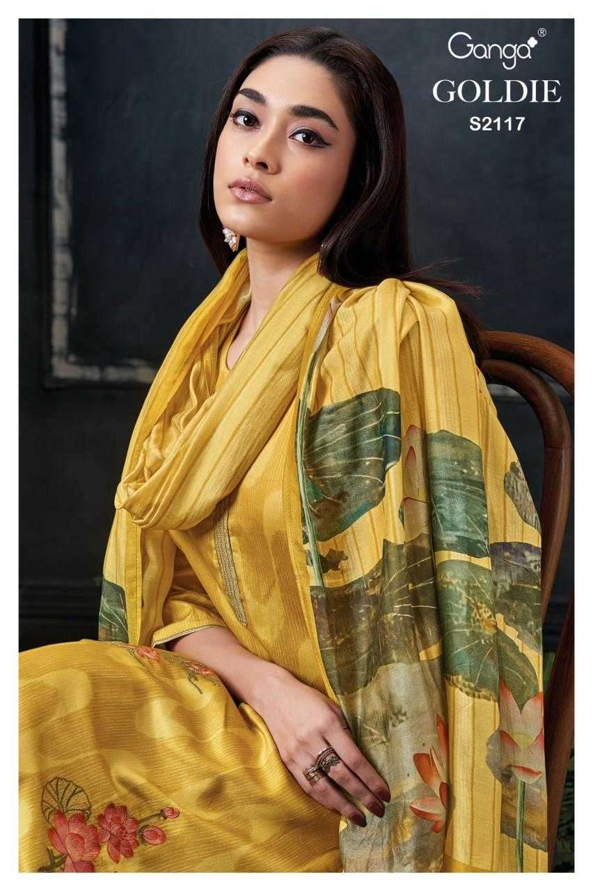 ganga goldie 2117 premium cotton silk suit 