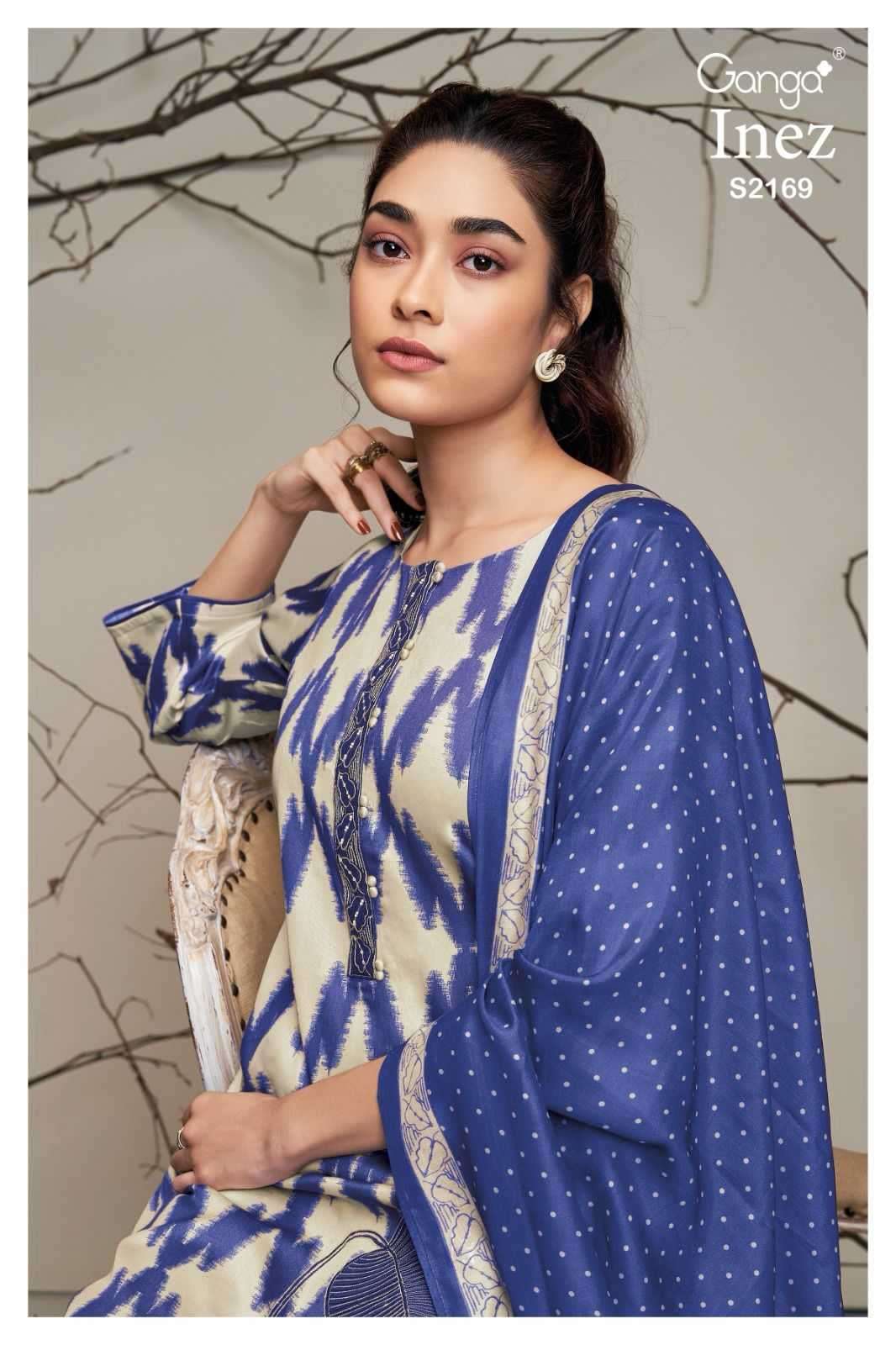 ganga inez 2169 premium cotton silk suit 