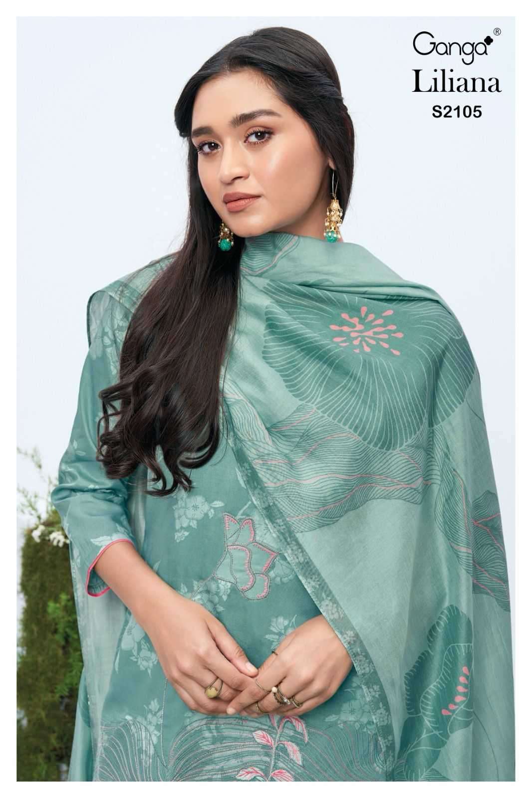 ganga liliana 2105 premium cotton silk suit 