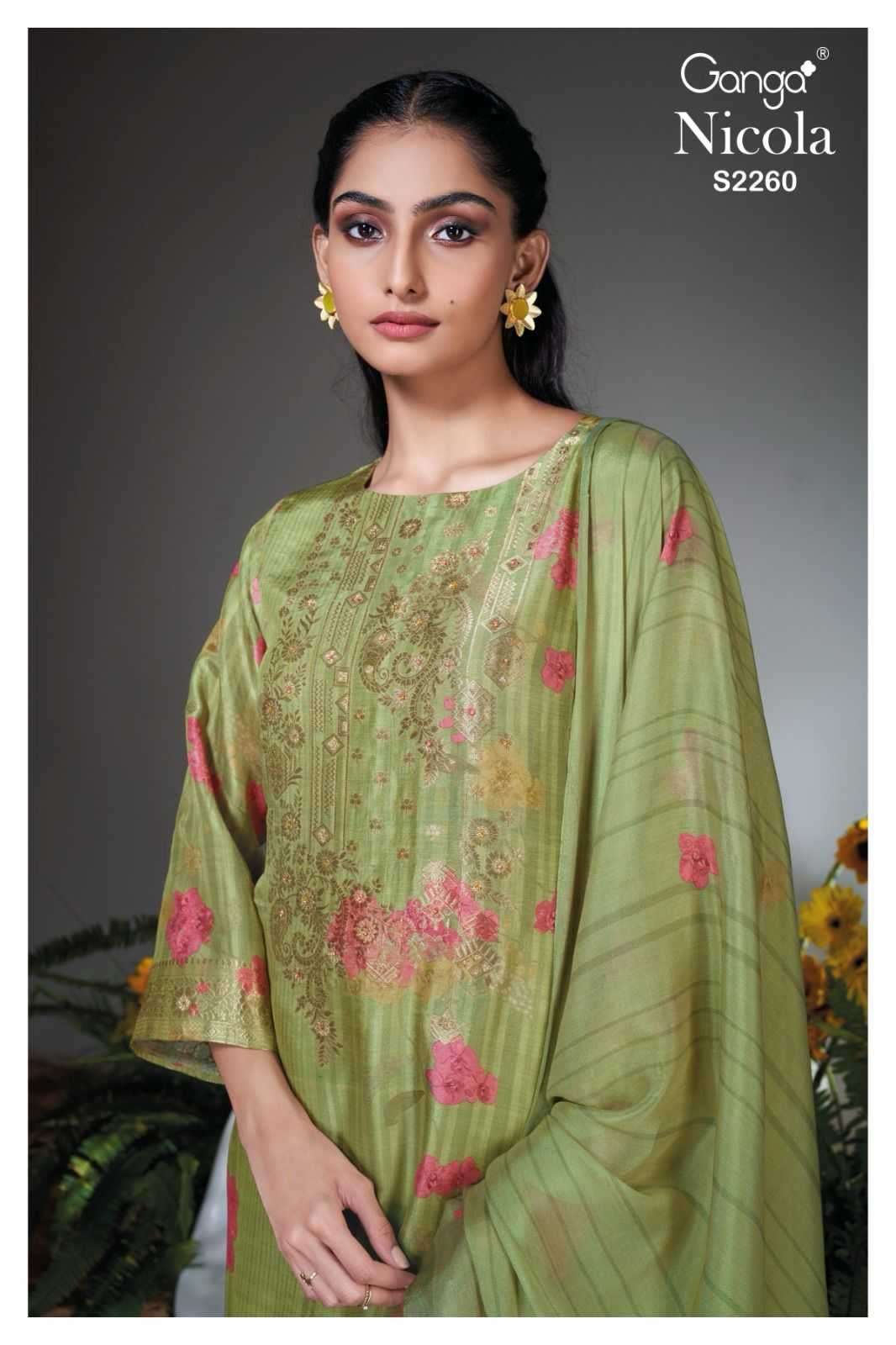 ganga nicola 2260 premium russian silk jacquard suit 