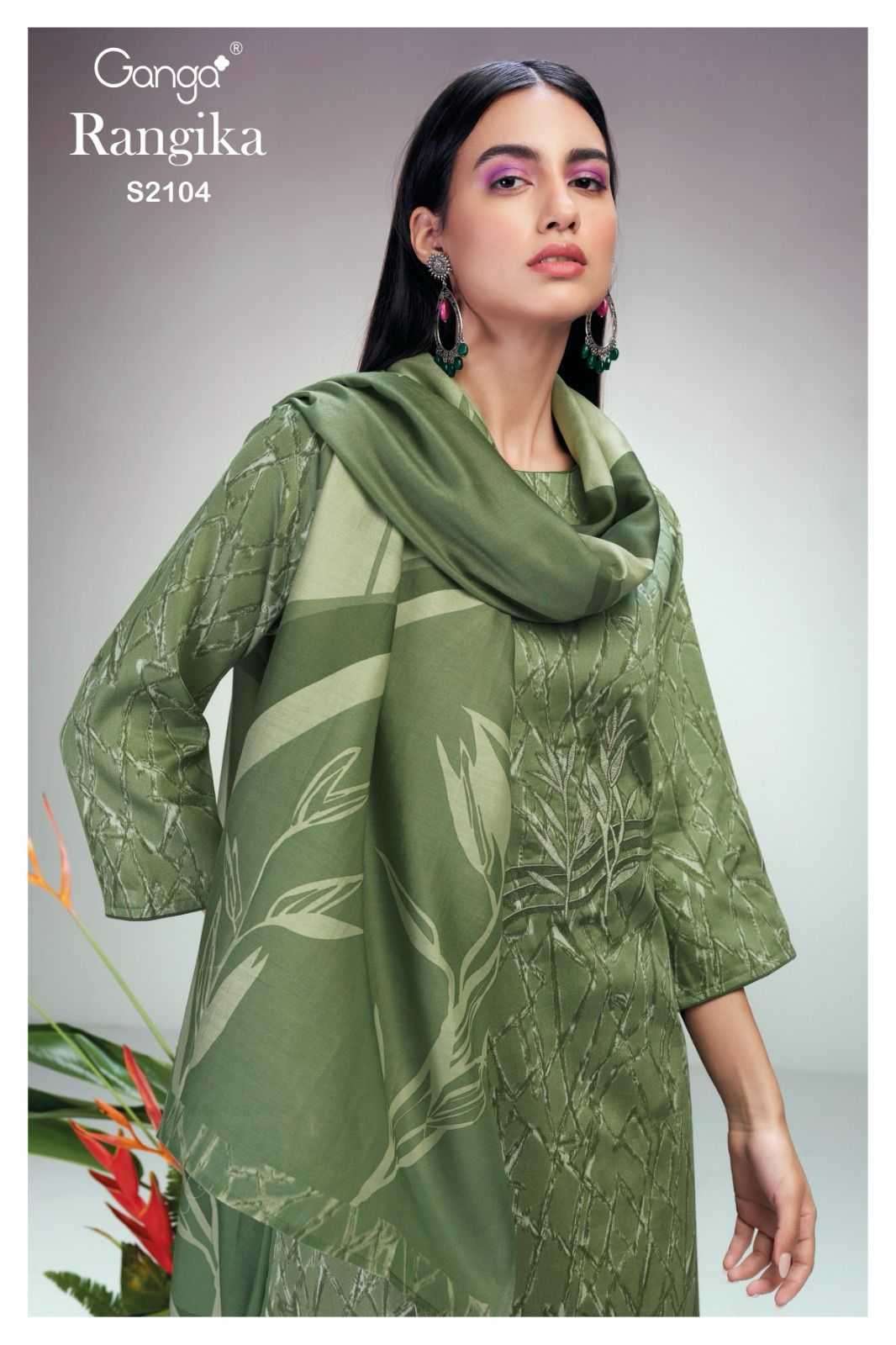 ganga rangika 2104 premium cotton silk suit 