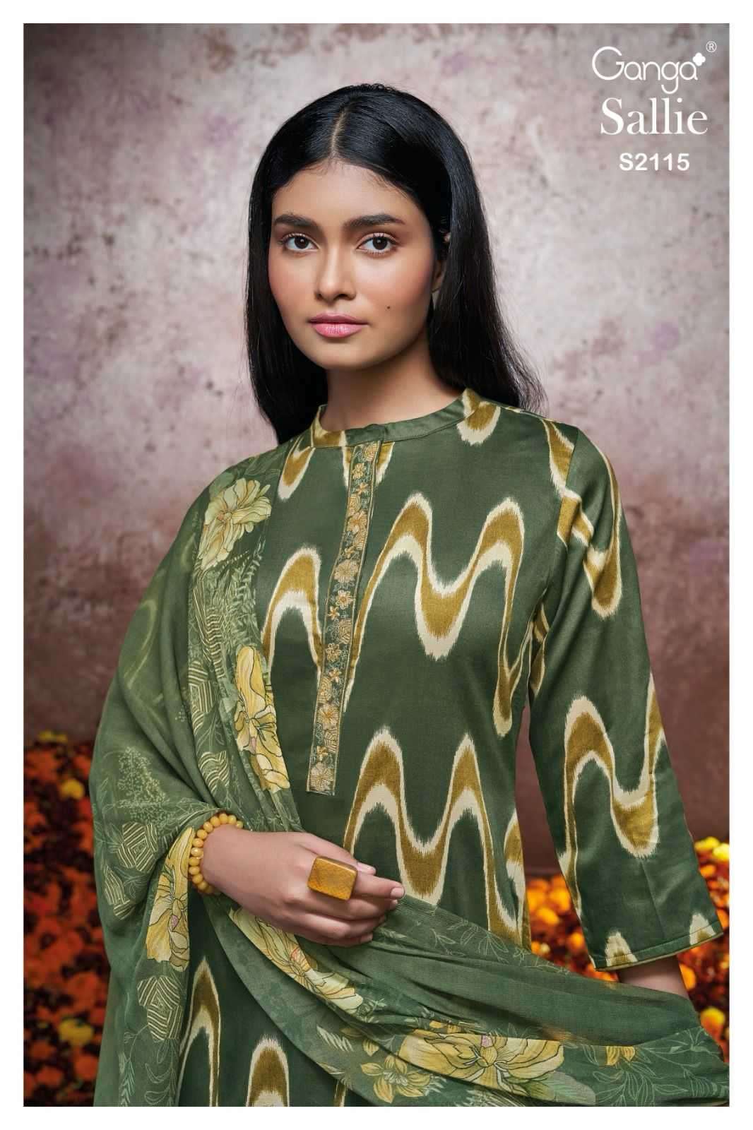 ganga sallie 2115 premium cotton silk suit 