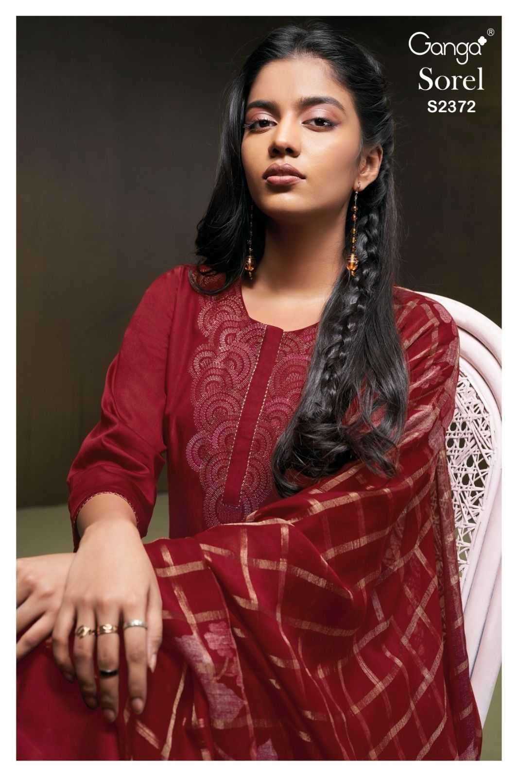 ganga sorel 2372 premium cotton silk suit 