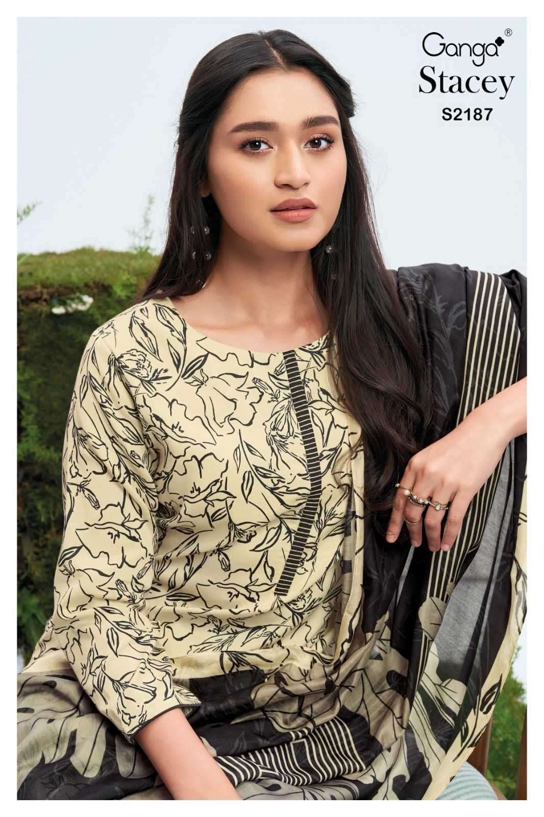 ganga stacey 2187 premium cotton silk suit 