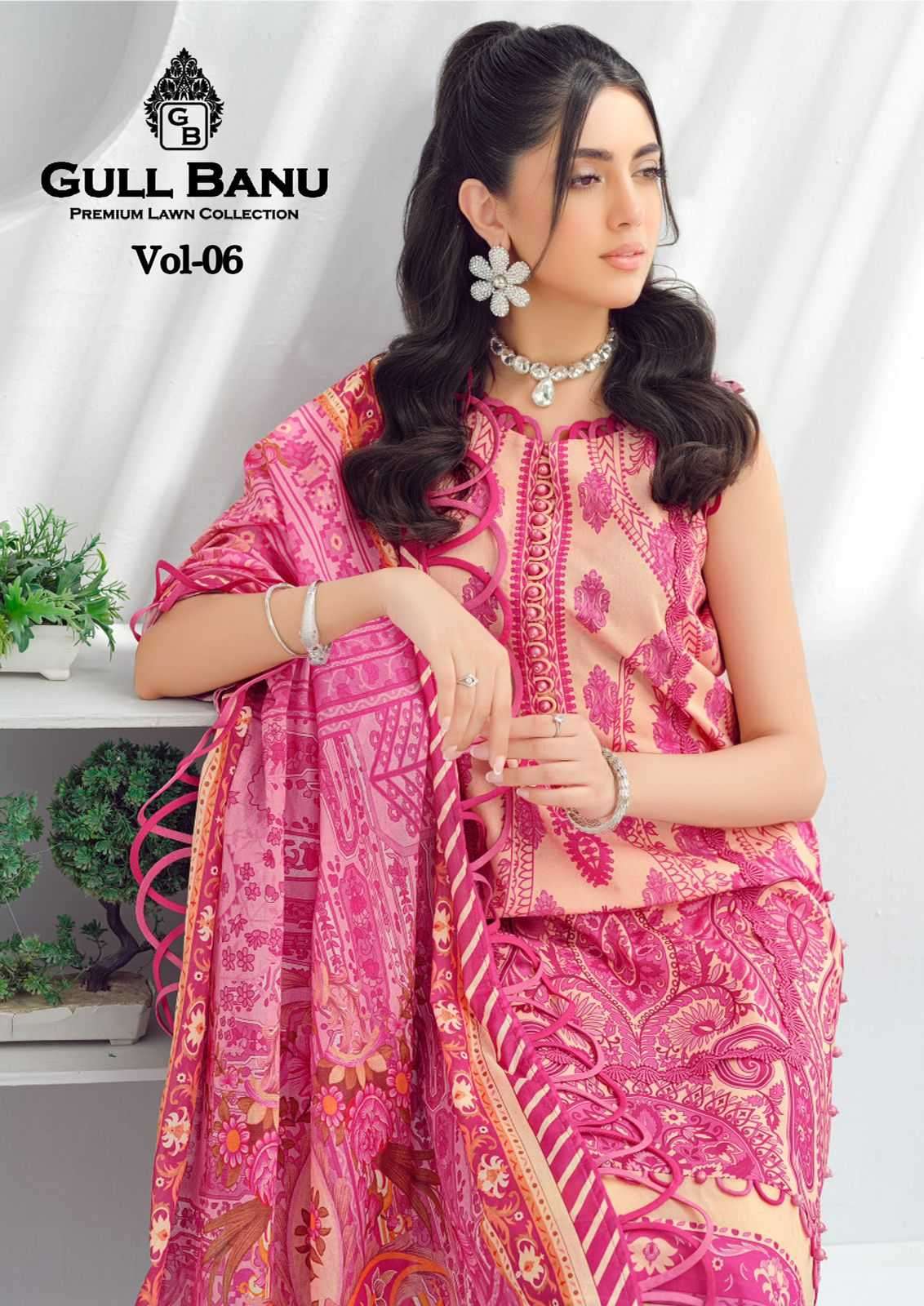 gul ahmed gull banu vol 6 series 6001-6006 pure lawn suit 