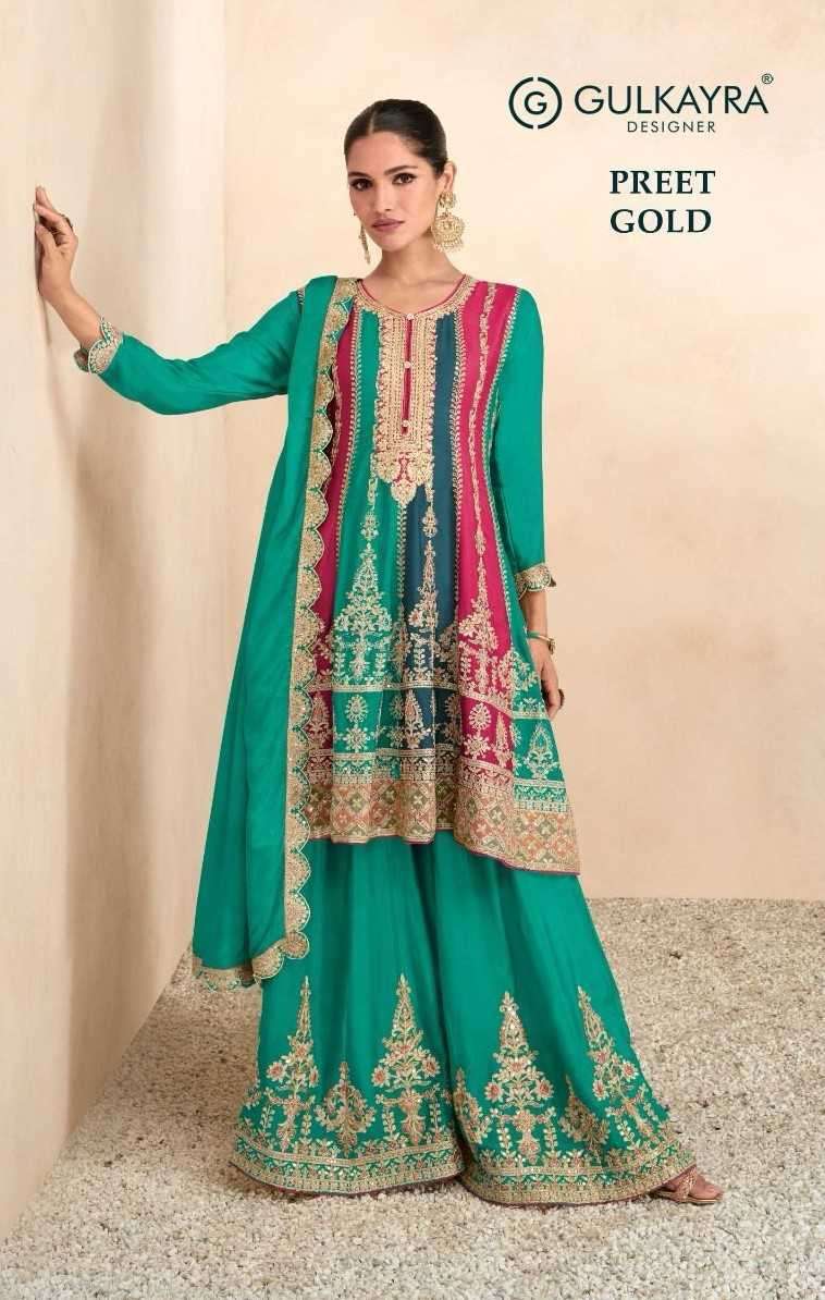 gulkayra preet gold series 7501 Real Chinon suit