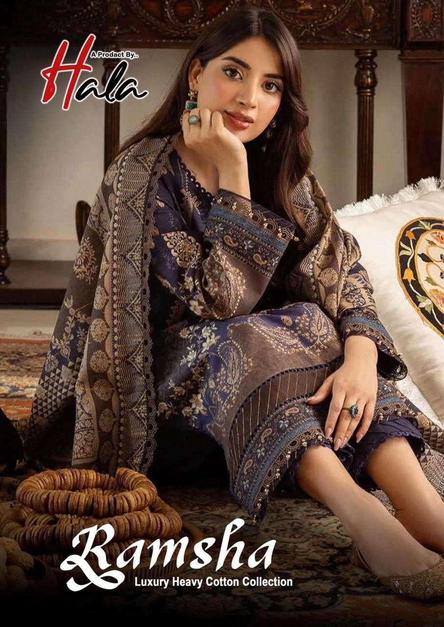 hala traders ramsha vol 1 series 1001-1006 heavy cotton suit 