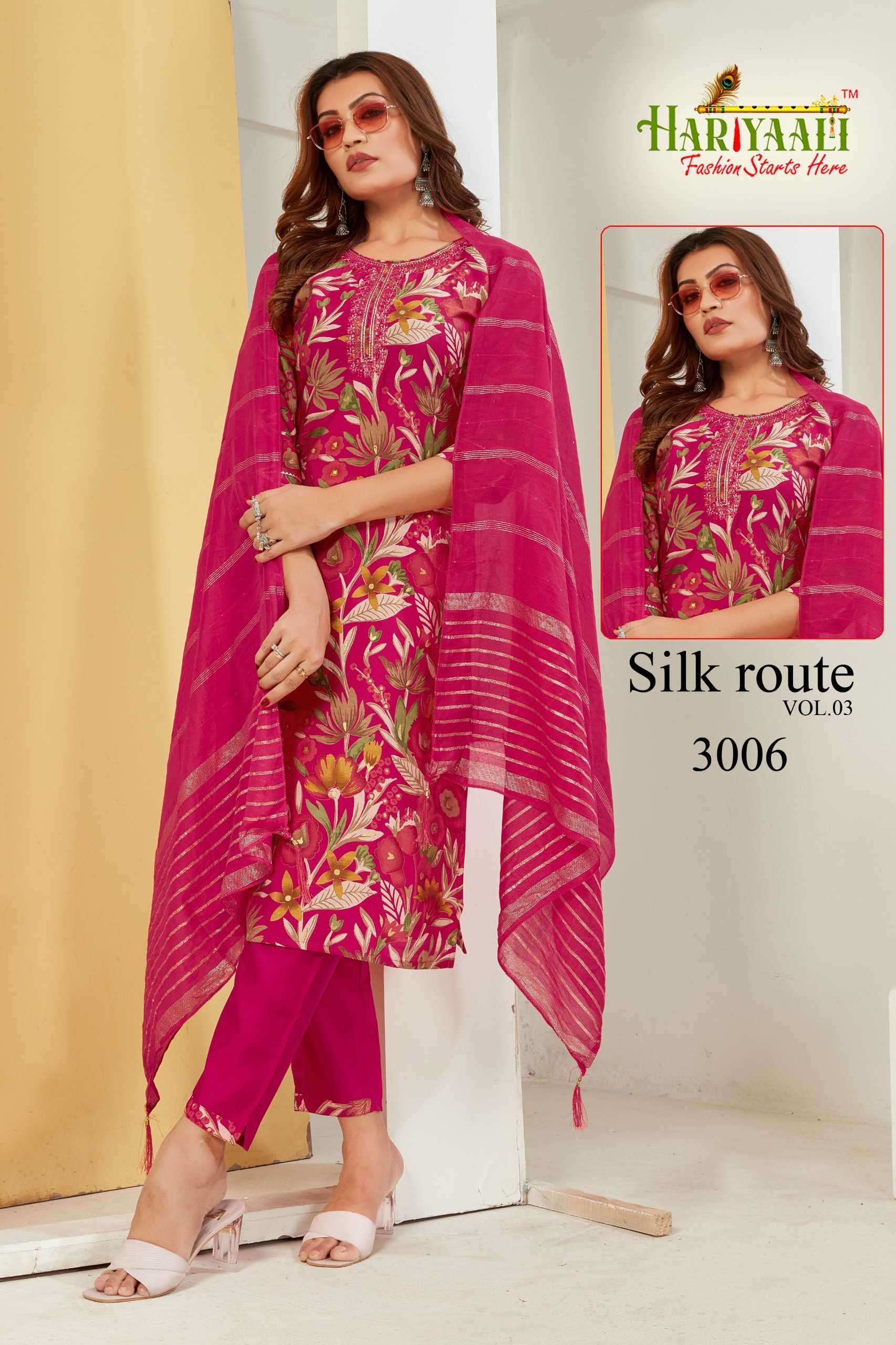 hariyaali silk route vol 3 series 3001-3016 premium modal suit 