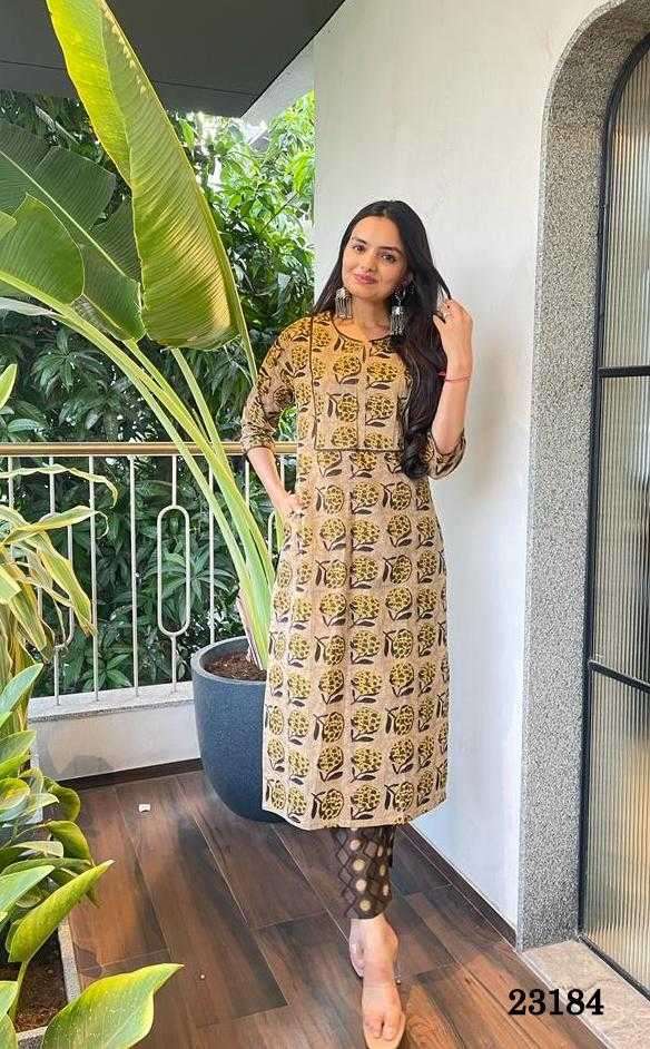 indira apparel 23184 Pure Cambric Cotton kurti with pant 