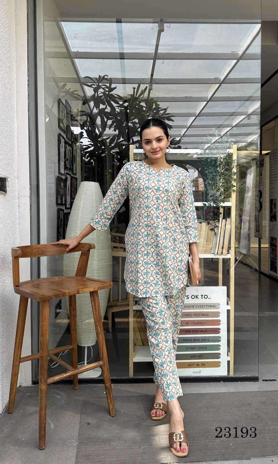 indira apparel 23193 Cambric Cotton kurti with pant 