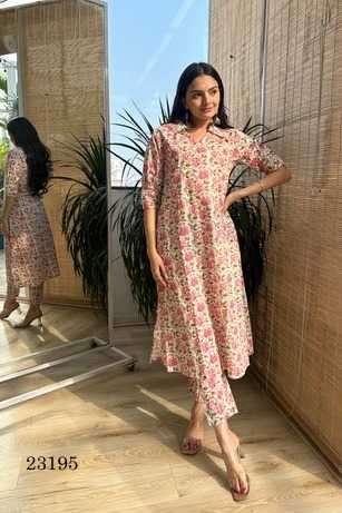 indira apparel 23195 Cambric Cotton kurti A Line fit with pockets