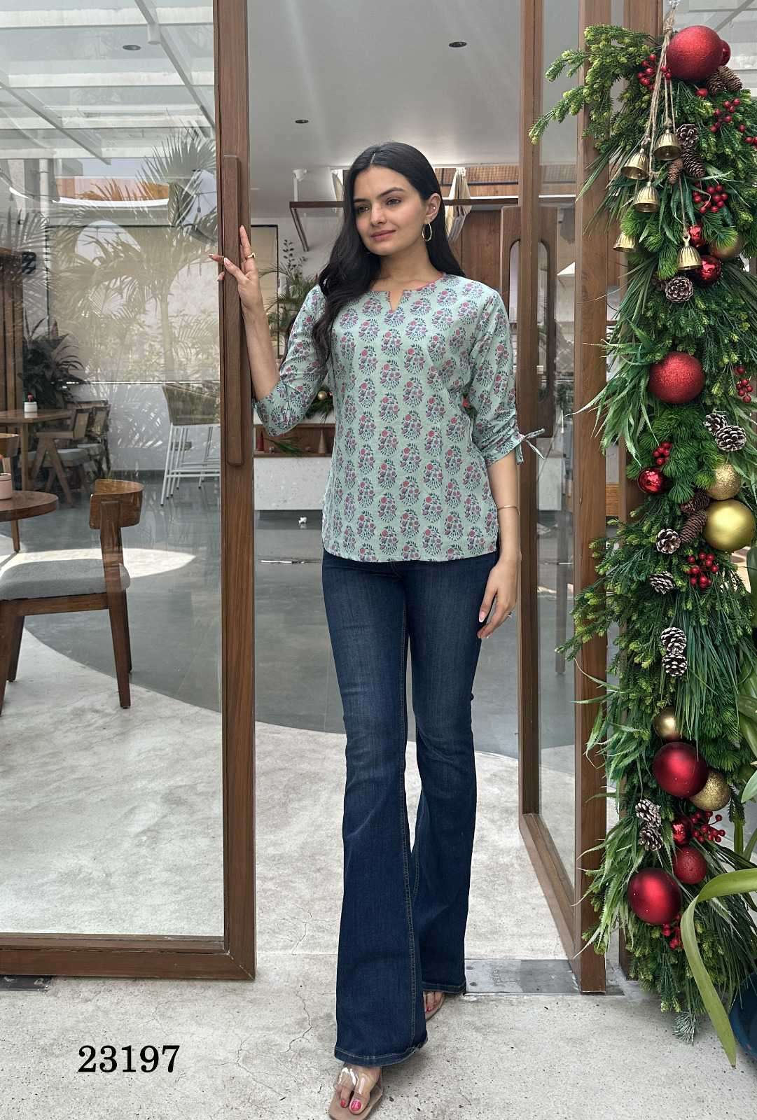 indira apparel 23197 Cambric Cotton tops