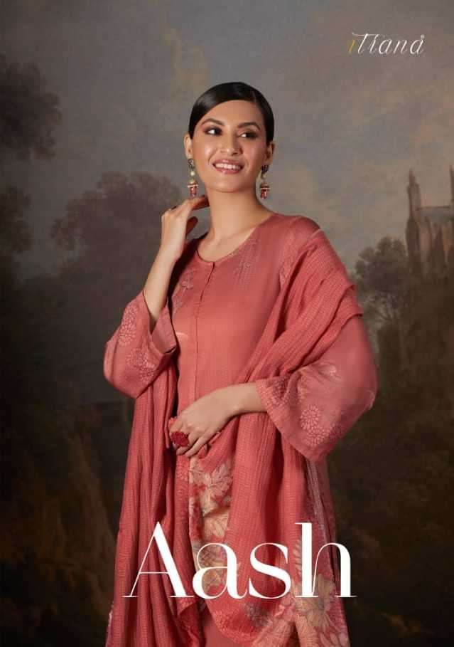 itrana aash cotton satin digital print suit 