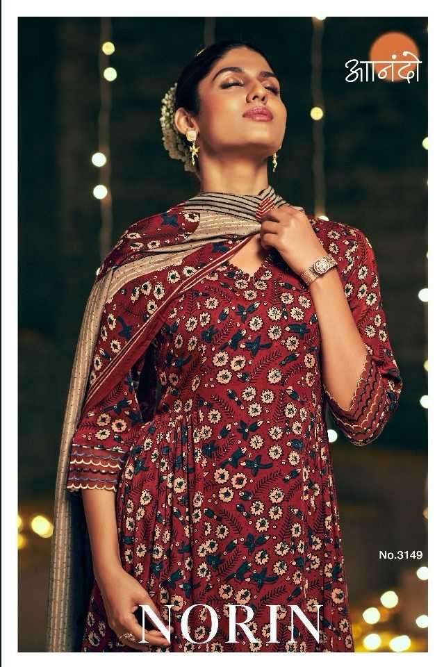 jayvijay anando norin 3149 pure ajrak print suit 