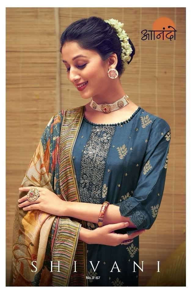 jayvijay anando shivani 3167 pure muslin jacquard suit 