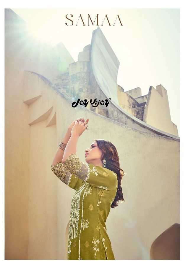 jayvijay samaa series 8731-8738 pure muslin silk jacquard suit 