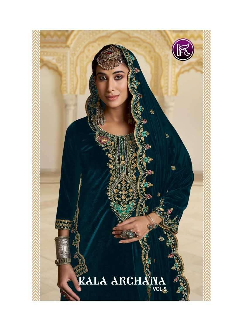 kala archana vol 5 series 5001-5004 velvet suit 