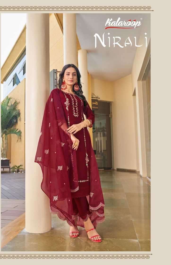 kalaroop nirali series 13885-13888 Dazzle  fabric suit